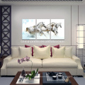 Stretched Canvas Print Art,animal Picture Wall Decor,white Horses Wall Art Set of 3